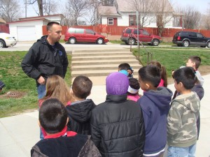 Andy speaking to school group