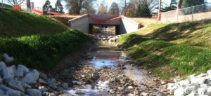 View of new culvert facing south