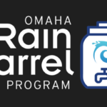 Omaha Rain Barrel Program Logo On Black Background